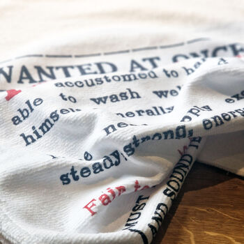 'Wanted: For Washing Up Duties' Tea Towel Gift For Husband, 3 of 4