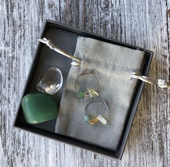 Personalised Healing Crystal Earring And Stone Gift Box, 4 of 11