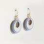 Cream And Blue Circular Earrings, thumbnail 3 of 6