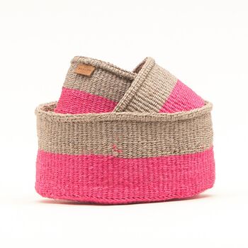 Grey And Fluoro Pink Colour Block Basket, 12 of 12