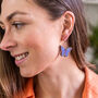 Blue Morpho Butterfly Wooden Earrings, thumbnail 2 of 10