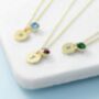 Personalised Monogram Gold Birthstone Necklace, thumbnail 1 of 2