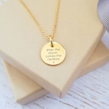 Yellow Gold Engraved Rainbow Necklace, 2 of 6