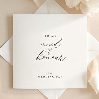 Luxury Wedding Day Card For Maid Of Honour With Wax Seal, 7 of 8