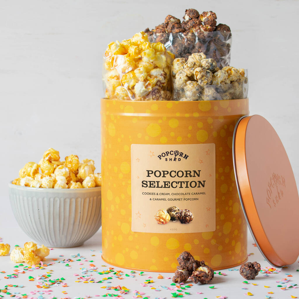 Gourmet Popcorn Selection Gift Tin By Popcorn Shed