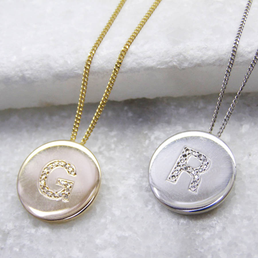Personalised Gold And Diamond Monogram Pendant By Soremi Jewellery