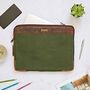 Personalised Leather And Canvas 17 Inch Laptop Case, thumbnail 3 of 7