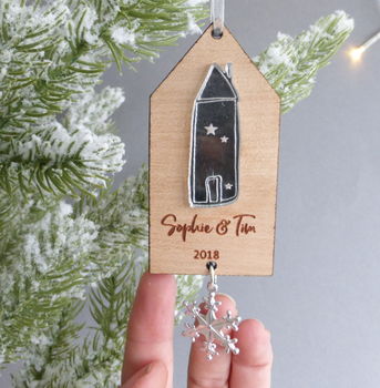 New Home Personalised Silver Charm Decoration, 2 of 2