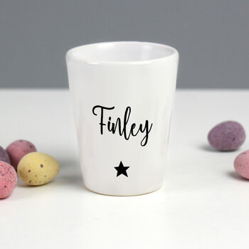 Personalised Easter Star Name Ceramic Egg Cup, 2 of 4