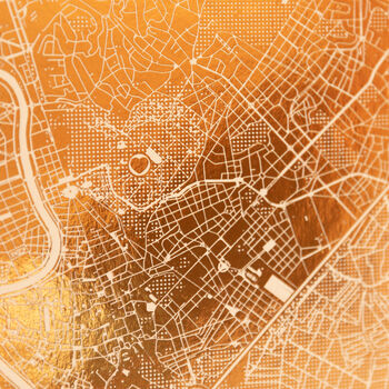 Metallic Foil Two Location Map Print, 4 of 6