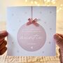 Personalised Bauble And Bow Auntie Christmas Card, thumbnail 1 of 3