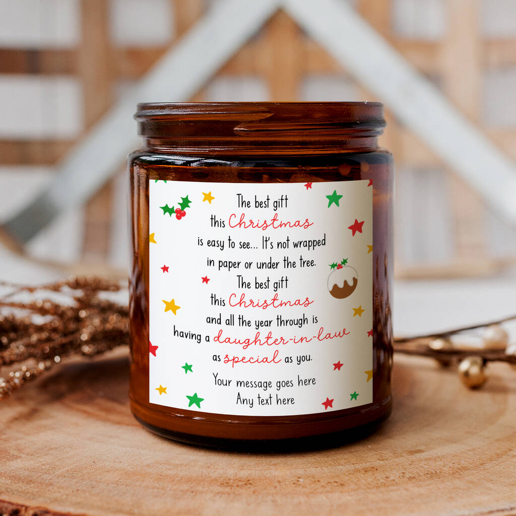 Personalised Christmas Candle 'Special Daughter In Law' By Arrow Gift