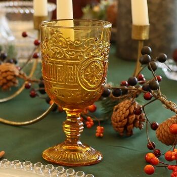 Set Of Four Vintage Embossed Coloured Wine Glasses, 8 of 11