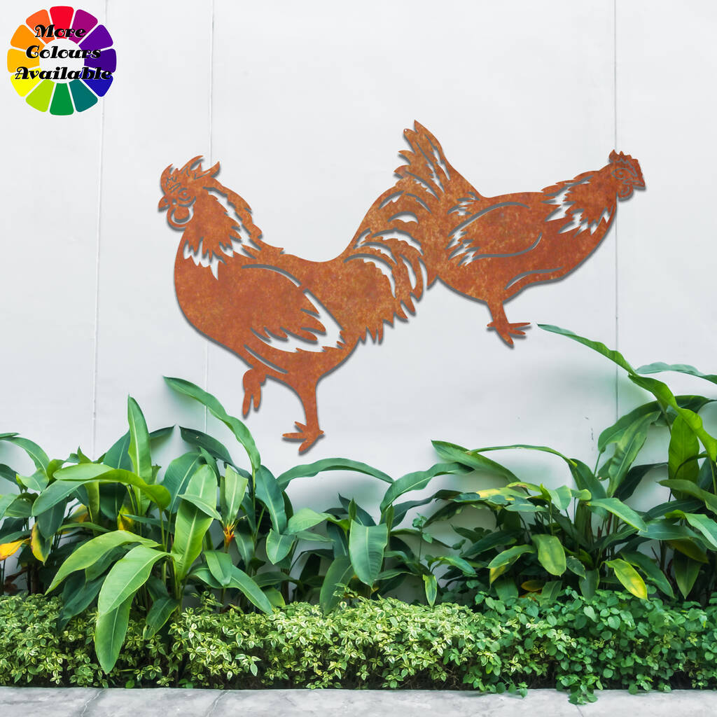 Rusty Hen Chicken Garden Decor Chicken And Rooster Art By Duke Craft Notonthehighstreet Com