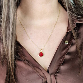 Garnet January Birthstone Pendant Charm Necklace, 3 of 6