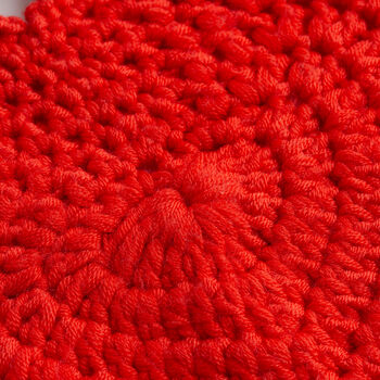 Heart Wall Hanging Easy Crochet Kit Poppy Red, 5 of 6