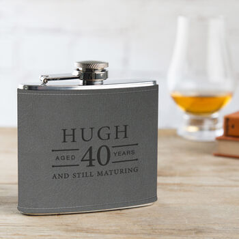 Personalised Age Hipflask Mens Milestone Birthday Gifts, 4 of 4