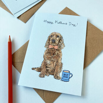 Golden Cocker Spaniel Father's Day Card, 2 of 2