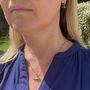 The T Bar Green Onyx Necklace, Gold Plated, thumbnail 2 of 9