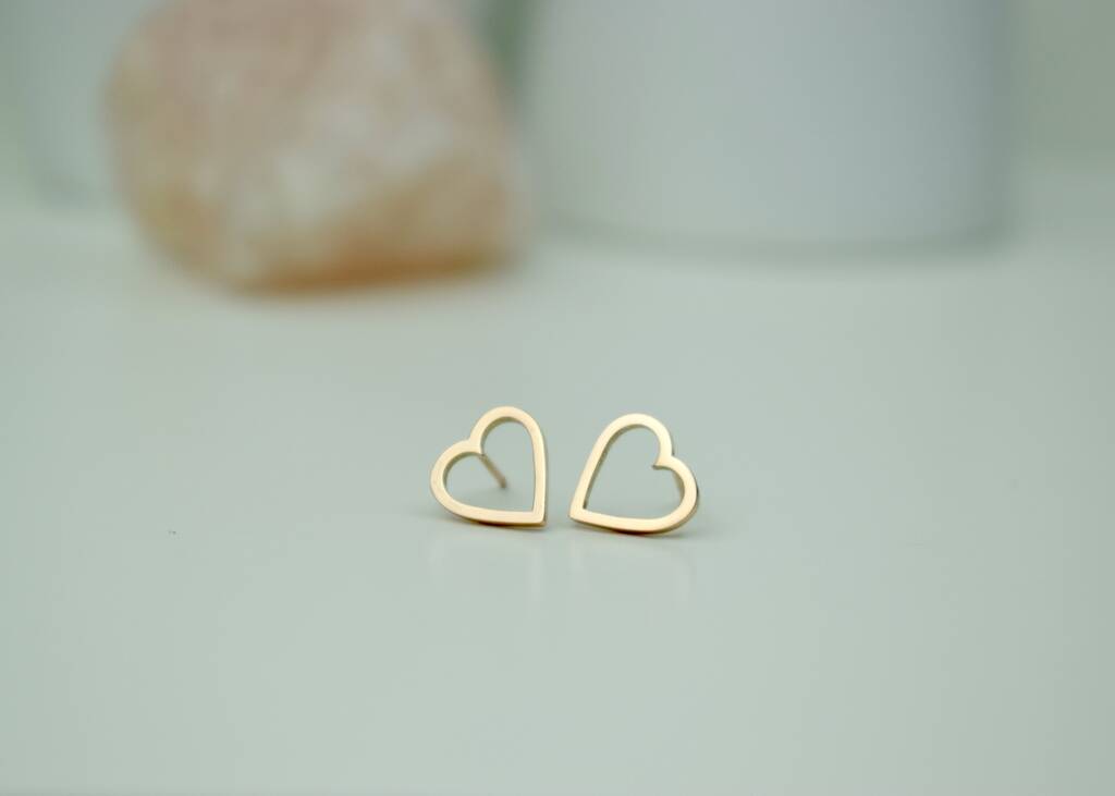 Silver Heart Stud Earrings By Molly Ginnelly Jewellery ...