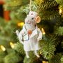 Doctor Mouse Felt Christmas Decoration, thumbnail 1 of 2
