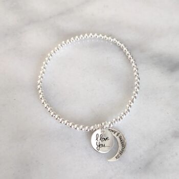 Sterling Silver I Love You To The Moon And Back Bracelet, 5 of 7
