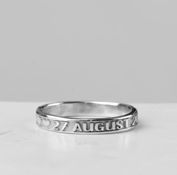 Slender Personalised Silver Promise Ring, 4 of 7