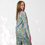 Pale Blue Floral 100% Cotton Ladies Pyjamas, thumbnail 2 of 8