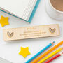 Personalised A* Teacher Wooden Bookmark Heart, thumbnail 5 of 5