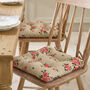 Set Of Two Tie On Country Rose Seat Pads, thumbnail 1 of 6
