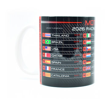 Moto 2026 Gp Season Racing Calendar Mug Red Edition, 3 of 3