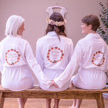 Personalised Autumn Wedding Women's Dressing Gown, 2 of 7