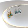 Brushed Drop And Turquoise Earrings, thumbnail 1 of 6