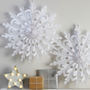 Two White Giant Hanging Christmas Snowflake Decorations, thumbnail 1 of 2