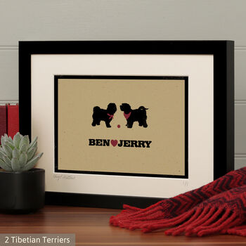 Personalised Tibetian Terrier Print For One Or Two Dogs, 8 of 10