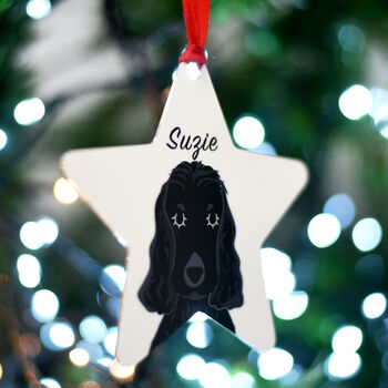 Cocker Spaniel Christmas Dog Decoration Personalised, 12 of 12