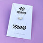 40 Years Young Silver Rings Necklace, thumbnail 1 of 4