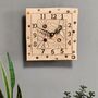 Small Wall Clock, Large Numbers, Flowers, thumbnail 1 of 7