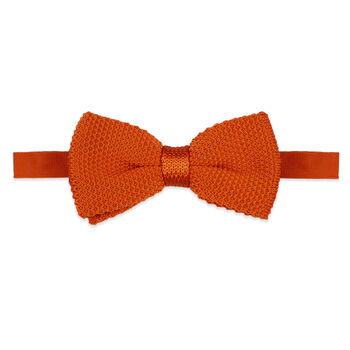 Orange Diamond End Knitted Neck Tie In 100% Soft Polyester, 9 of 11