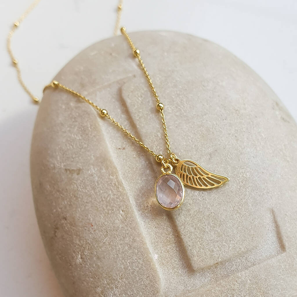 Gold Vermeil Wing Necklace By Adela Rome