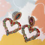 Sparkly Heart Outline Gem Earrings, thumbnail 1 of 2