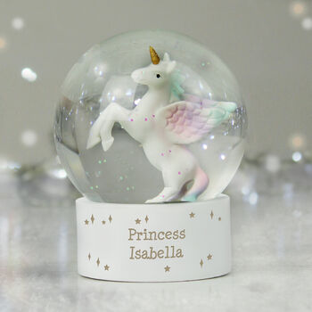 Personalised Unicorn Snow Globe, 2 of 3