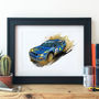 Subaru Impreza World Rally Car Illustration, thumbnail 1 of 2