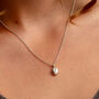 Tiny Crystal Oval Urn Ashes Necklace – Silver, thumbnail 4 of 8