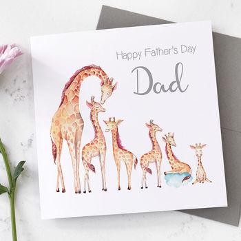Personalised Giraffe Father's Day Card, 5 of 7