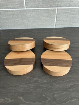 Set Of Four Handmade Mixed Hardwood Coasters, 3 of 5