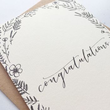 'Congratulations' Modern Calligraphy Card, 3 of 3
