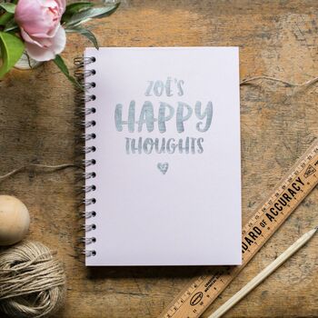 Personalised Happy Thoughts Foil Notebook, 3 of 10