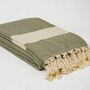 Xl Pine Green Cotton Throw / Bedspread, thumbnail 1 of 2