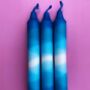 'Sapphire Wave' Dip Dye Candle Trio, thumbnail 3 of 4